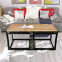 Hanah Home Mesa de Centro Gigante Extensible con Almacenamiento, Roble y Negro